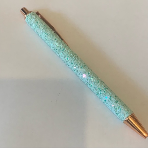 🍒🍒 Sparkly Light Blue Metal Pen - Picture 4 of 4